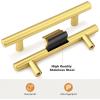 imageProbrico 10 Pack Flat Black Cabinet Handles 334 Inch Hole Centers Modern Cabinet Hardware Cupboard Pull Kitchen Cabinet T Bar Handle Dresser Pulls 6 Inch Total LengthGold