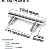 imageProbrico 10 Pack Flat Black Cabinet Handles 334 Inch Hole Centers Modern Cabinet Hardware Cupboard Pull Kitchen Cabinet T Bar Handle Dresser Pulls 6 Inch Total LengthPolished Chrome