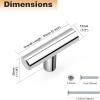 imageProbrico 10 Pack Flat Black Cabinet Handles 334 Inch Hole Centers Modern Cabinet Hardware Cupboard Pull Kitchen Cabinet T Bar Handle Dresser Pulls 6 Inch Total LengthPolished Chrome