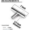 imageProbrico 10 Pack Flat Black Cabinet Handles 334 Inch Hole Centers Modern Cabinet Hardware Cupboard Pull Kitchen Cabinet T Bar Handle Dresser Pulls 6 Inch Total LengthPolished Chrome