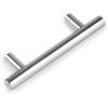 imageProbrico 10 Pack Flat Black Cabinet Handles 334 Inch Hole Centers Modern Cabinet Hardware Cupboard Pull Kitchen Cabinet T Bar Handle Dresser Pulls 6 Inch Total LengthPolished Chrome