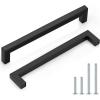 imageProbrico 30 Pack 5 Inch Kitchen Cabinet Handles Stainless Steel Drawer Dresser Pulls Cupboard Square Bar Pulls Brushed Nickel 55 Inch Total LengthBlack