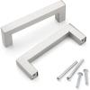 imageProbrico 10 Pack Black Cabinet Handles 334 Inch96mm Hole Centers Drawer Pulls Stainless Steel Kitchen Cabinet Handles Matte Black Square Drawer Handles Modern Cabinet HardwareBrushed Nickel