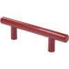 imageProbrico 10 Pack Cabinet Pulls Red Drawer Handles 3 Inch 76mm Hole Centers Modern Kitchen Cupboard T Bar Hardware Stainless Steel
