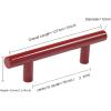imageProbrico 10 Pack Cabinet Pulls Red Drawer Handles 3 Inch 76mm Hole Centers Modern Kitchen Cupboard T Bar Hardware Stainless Steel