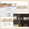 imageProbrico 12 Pack 25 inch Hole to Hole Modern Cabinet Hardware Black Bathroom Cupboard Pull Kitchen Cabinet T Bar Handle Dresser Knobs SetBrushed Nickel