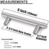 imageProbrico 12 Pack 25 inch Hole to Hole Modern Cabinet Hardware Black Bathroom Cupboard Pull Kitchen Cabinet T Bar Handle Dresser Knobs SetBrushed Nickel