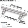 imageProbrico 12 Pack 25 inch Hole to Hole Modern Cabinet Hardware Black Bathroom Cupboard Pull Kitchen Cabinet T Bar Handle Dresser Knobs SetBrushed Nickel