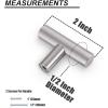 imageProbrico 12 Pack 25 inch Hole to Hole Modern Cabinet Hardware Black Bathroom Cupboard Pull Kitchen Cabinet T Bar Handle Dresser Knobs SetBrushed Nickel