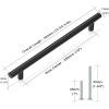 imageProbrico 15 Pack Flat Black Modern Cabinet Handles 3 Inch Hole Centers Cupboard Pulls Kitchen Cabinet Stainless Steel T Bar Dresser HandlesBlack