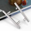 imageProbrico 15 Pack Flat Black Modern Cabinet Handles 3 Inch Hole Centers Cupboard Pulls Kitchen Cabinet Stainless Steel T Bar Dresser HandlesBrushed Nickel