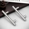 imageProbrico 15 Pack Flat Black Modern Cabinet Handles 3 Inch Hole Centers Cupboard Pulls Kitchen Cabinet Stainless Steel T Bar Dresser HandlesBrushed Nickel