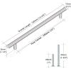 imageProbrico 15 Pack Flat Black Modern Cabinet Handles 3 Inch Hole Centers Cupboard Pulls Kitchen Cabinet Stainless Steel T Bar Dresser HandlesBrushed Nickel
