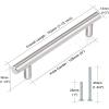 imageProbrico 15 Pack Flat Black Modern Cabinet Handles 3 Inch Hole Centers Cupboard Pulls Kitchen Cabinet Stainless Steel T Bar Dresser HandlesBrushed Nickel