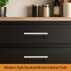 imageProbrico 15 Pack Flat Black Modern Cabinet Handles 3 Inch Hole Centers Cupboard Pulls Kitchen Cabinet Stainless Steel T Bar Dresser HandlesPolished Chrome