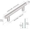 imageProbrico 20 Pack Flat Black Modern Cabinet Pulls Drawer Handle Kitchen Cupboard Euro T Bar Dresser Pulls  3 Inch Hole CentersBrushed Nickel