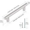 imageProbrico 20 Pack Flat Black Modern Cabinet Pulls Drawer Handle Kitchen Cupboard Euro T Bar Dresser Pulls  3 Inch Hole CentersBrushed Nickel