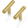 imageProbrico 20 Pack Flat Black Modern Cabinet Pulls Drawer Handle Kitchen Cupboard Euro T Bar Dresser Pulls  3 Inch Hole CentersGold