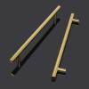 imageProbrico 20 Pack Flat Black Modern Cabinet Pulls Drawer Handle Kitchen Cupboard Euro T Bar Dresser Pulls  3 Inch Hole CentersGold