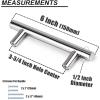 imageProbrico 20 Pack Flat Black Modern Cabinet Pulls Drawer Handle Kitchen Cupboard Euro T Bar Dresser Pulls  3 Inch Hole CentersPolished Chrome