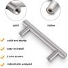 imageProbrico 25 Pack 3quot Hole Center Solid Brushed Nickel Stainless Steel Kitchen Cabinet Handles Modern Euro Style T Bar Pulls Kitchen Cupboard Handles Dresser Drawer Pulls 5quot LengthFurniture Hardware3 hole center