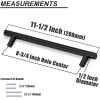 imageProbrico 25 Pack Flat Black Modern Kitchen Handles 3 Inch Hole Centers Cabinet Drawer Pulls Euro T Bar HandlesBlack