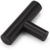 imageProbrico 25 Pack Flat Black Modern Kitchen Handles 3 Inch Hole Centers Cabinet Drawer Pulls Euro T Bar HandlesBlack