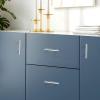 imageProbrico 25 Pack Flat Black Modern Kitchen Handles 3 Inch Hole Centers Cabinet Drawer Pulls Euro T Bar HandlesPolished Chrome