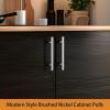 imageProbrico 25 Pack Flat Black Modern Kitchen Handles 3 Inch Hole Centers Cabinet Drawer Pulls Euro T Bar HandlesPolished Chrome