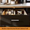 imageProbrico 25 Pack Flat Black Modern Kitchen Handles 3 Inch Hole Centers Cabinet Drawer Pulls Euro T Bar HandlesPolished Chrome