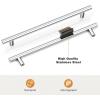imageProbrico 30 Pack 3 Inch Hole Centers Kitchen Cabinet Handles Euro T Bar Cabinet Pulls Stainless Steel Kitchen Drawer Handles Brushed Nickel Furniture Dresser Cabinet Hardware 5 Inch Total LengthPolished Chrome