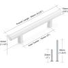 imageProbrico 30 Pack 3 Inch Hole Centers Kitchen Cabinet Handles Euro T Bar Cabinet Pulls Stainless Steel Kitchen Drawer Handles Brushed Nickel Furniture Dresser Cabinet Hardware 5 Inch Total LengthWhite