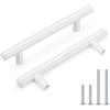 imageProbrico 30 Pack 3 Inch Hole Centers Kitchen Cabinet Handles Euro T Bar Cabinet Pulls Stainless Steel Kitchen Drawer Handles Brushed Nickel Furniture Dresser Cabinet Hardware 5 Inch Total LengthWhite