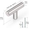 imageProbrico 30 Pack 3 Inch Hole Centers Kitchen Cabinet Handles Euro T Bar Cabinet Pulls Stainless Steel Kitchen Drawer Handles Brushed Nickel Furniture Dresser Cabinet Hardware 5 Inch Total LengthBrushed Nickel