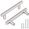 imageProbrico 30 Pack 3 Inch Hole Centers Kitchen Cabinet Handles Euro T Bar Cabinet Pulls Stainless Steel Kitchen Drawer Handles Brushed Nickel Furniture Dresser Cabinet Hardware 5 Inch Total LengthBrushed Nickel