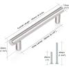 imageProbrico 30 Pack 3 Inch Hole Centers Kitchen Cabinet Handles Euro T Bar Cabinet Pulls Stainless Steel Kitchen Drawer Handles Brushed Nickel Furniture Dresser Cabinet Hardware 5 Inch Total LengthBrushed Nickel