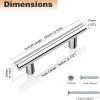 imageProbrico 30 Pack 3 Inch Hole Centers Kitchen Cabinet Handles Euro T Bar Cabinet Pulls Stainless Steel Kitchen Drawer Handles Brushed Nickel Furniture Dresser Cabinet Hardware 5 Inch Total LengthPolished Chrome