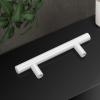 imageProbrico 30 Pack 3 Inch Hole Centers Kitchen Cabinet Handles Euro T Bar Cabinet Pulls Stainless Steel Kitchen Drawer Handles Brushed Nickel Furniture Dresser Cabinet Hardware 5 Inch Total LengthWhite