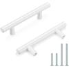 imageProbrico 30 Pack 3 Inch Hole Centers Kitchen Cabinet Handles Euro T Bar Cabinet Pulls Stainless Steel Kitchen Drawer Handles Brushed Nickel Furniture Dresser Cabinet Hardware 5 Inch Total LengthWhite