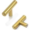imageProbrico 30 Pack 3 Inch Hole Centers Kitchen Cabinet Handles Euro T Bar Cabinet Pulls Stainless Steel Kitchen Drawer Handles Brushed Nickel Furniture Dresser Cabinet Hardware 5 Inch Total LengthGold
