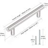 imageProbrico 30 Pack 3 Inch Hole Centers Kitchen Cabinet Handles Euro T Bar Cabinet Pulls Stainless Steel Kitchen Drawer Handles Brushed Nickel Furniture Dresser Cabinet Hardware 5 Inch Total LengthBrushed Nickel