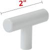 imageProbrico 30 Pack 3 Inch Hole Centers Kitchen Cabinet Handles Euro T Bar Cabinet Pulls Stainless Steel Kitchen Drawer Handles Brushed Nickel Furniture Dresser Cabinet Hardware 5 Inch Total LengthWhite