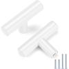 imageProbrico 30 Pack 3 Inch Hole Centers Kitchen Cabinet Handles Euro T Bar Cabinet Pulls Stainless Steel Kitchen Drawer Handles Brushed Nickel Furniture Dresser Cabinet Hardware 5 Inch Total LengthWhite