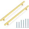 imageProbrico 30 Pack 3 Inch Hole Centers Kitchen Cabinet Handles Euro T Bar Cabinet Pulls Stainless Steel Kitchen Drawer Handles Brushed Nickel Furniture Dresser Cabinet Hardware 5 Inch Total LengthGold