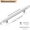 imageProbrico 30 Pack 3 Inch Hole Centers Kitchen Cabinet Handles Euro T Bar Cabinet Pulls Stainless Steel Kitchen Drawer Handles Brushed Nickel Furniture Dresser Cabinet Hardware 5 Inch Total LengthPolished Chrome