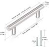 imageProbrico 30 Pack 3 Inch Hole Centers Kitchen Cabinet Handles Euro T Bar Cabinet Pulls Stainless Steel Kitchen Drawer Handles Brushed Nickel Furniture Dresser Cabinet Hardware 5 Inch Total LengthBrushed Nickel