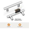 imageProbrico 30 Pack 3 Inch Hole Centers Kitchen Cabinet Handles Euro T Bar Cabinet Pulls Stainless Steel Kitchen Drawer Handles Brushed Nickel Furniture Dresser Cabinet Hardware 5 Inch Total LengthPolished Chrome
