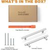 imageProbrico 30 Pack 3 Inch Hole Centers Kitchen Cabinet Handles Euro T Bar Cabinet Pulls Stainless Steel Kitchen Drawer Handles Brushed Nickel Furniture Dresser Cabinet Hardware 5 Inch Total LengthPolished Chrome