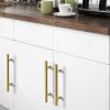 imageProbrico 30 Pack 3 Inch Hole Centers Kitchen Cabinet Handles Euro T Bar Cabinet Pulls Stainless Steel Kitchen Drawer Handles Brushed Nickel Furniture Dresser Cabinet Hardware 5 Inch Total LengthGold