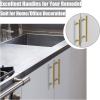 imageProbrico 5 Pack 10quot Center to Center Black Modern Cabinet Pulls Stainless Steel Cabinet Hardware Bedroom Drawer Pull Kitchen Cabinet T Bar Handle Dresser PullsGold